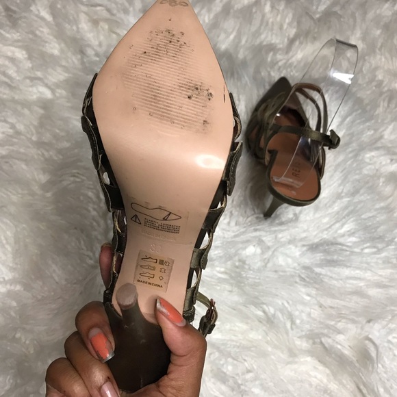 Reiss Eletrra Slingback Hunter Green Heels - Picture 4 of 6